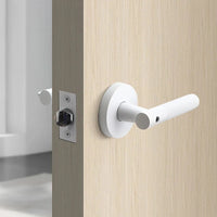 Poignée de Porte Moletée à Clé Intégrée sur Rosace Ronde, 4 Finitions, vue 4