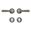 Poignée de Porte Laiton Argent Antique, Béquille Cannelée, sans Serrure
