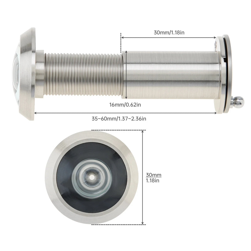 Judas de Porte en Laiton 200°, Perçage 16 mm, Porte 35 à 60 mm, 9 Finitions, vue 2
