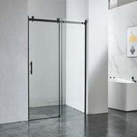 Poignée de Porte de Douche Noire en Inox, Barre de 225 mm, Entraxe 145 mm, vue 3