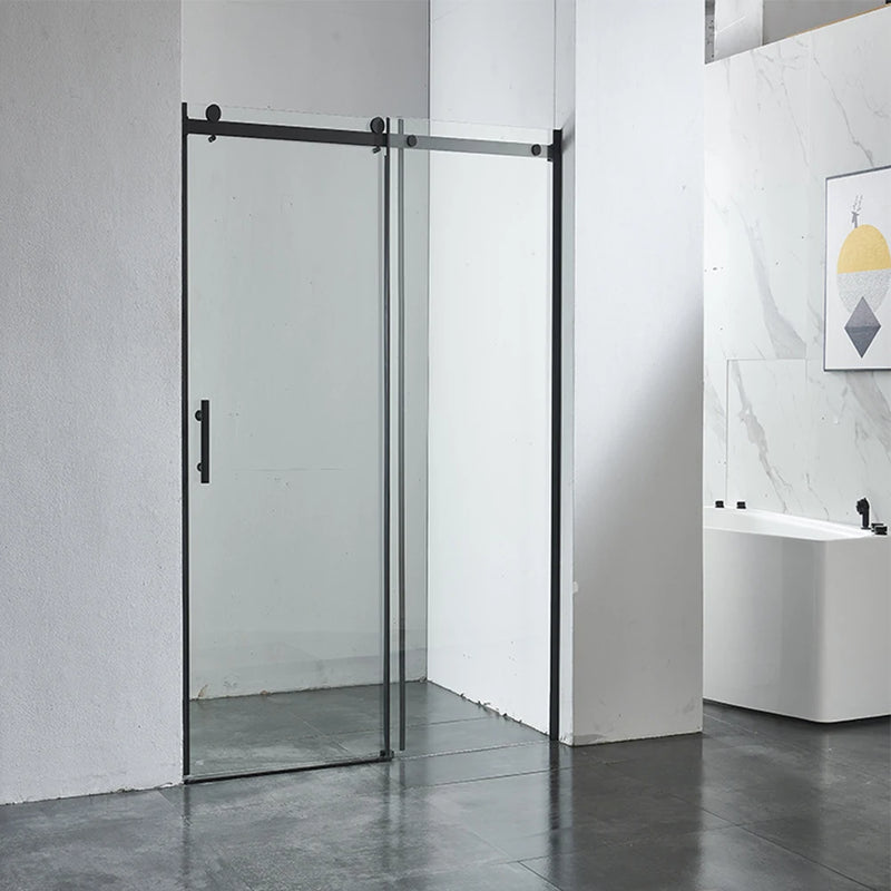 Poignée de Porte de Douche Noire en Inox, Barre de 225 mm, Entraxe 145 mm, vue 3