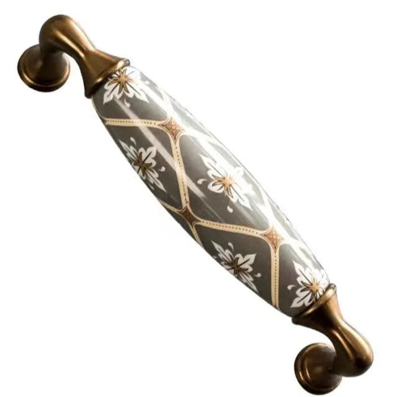 Poignée de Meuble Porcelaine Grise et Bronze, Entraxe 96 ou 128 mm, vue 9