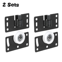 Galets de Placard Coulissant Noirs, 2 Jeux de Roulettes sur Platine, vue 7