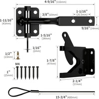 Loquet de Portail Automatique à Câble de Traction et Ressort, Acier Noir, vue 2