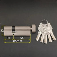 Cylindre de Porte à Bouton Asymétrique, Laiton, 50 à 100 mm, vue 23