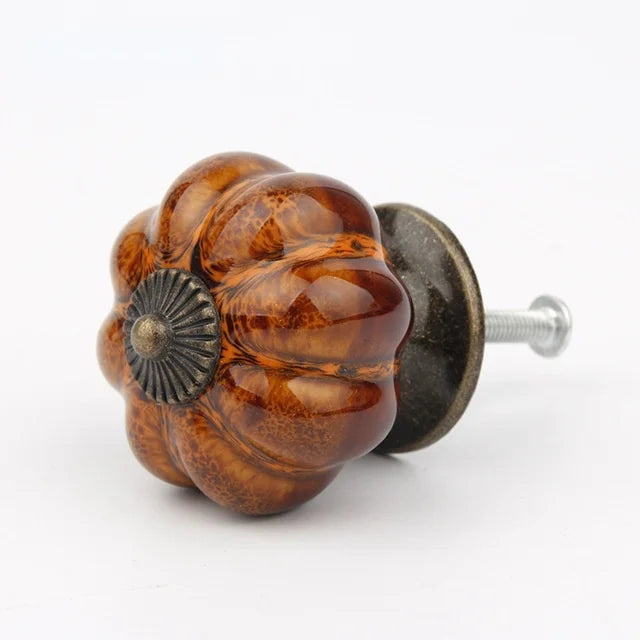 Bouton de Meuble en Céramique Forme Citrouille, Effet Léopard, 40 mm, vue 10