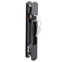 Serrure à Crochet pour Porte Coulissante Vitrée, Noire, Indicateur et 2 Clés