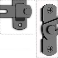 Lot de 2 Verrous Pivotants Noirs pour Porte Coulissante, Grange ou Placard, vue 3