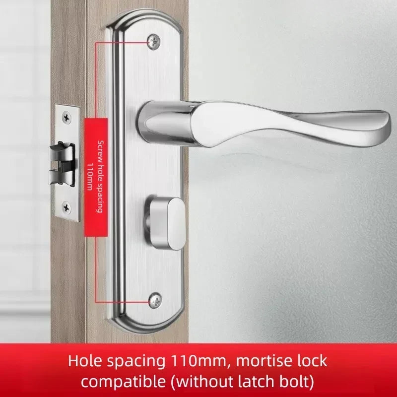 Poignée de Porte de Salle de Bain à Condamnation, Inox sur Plaque, vue 12