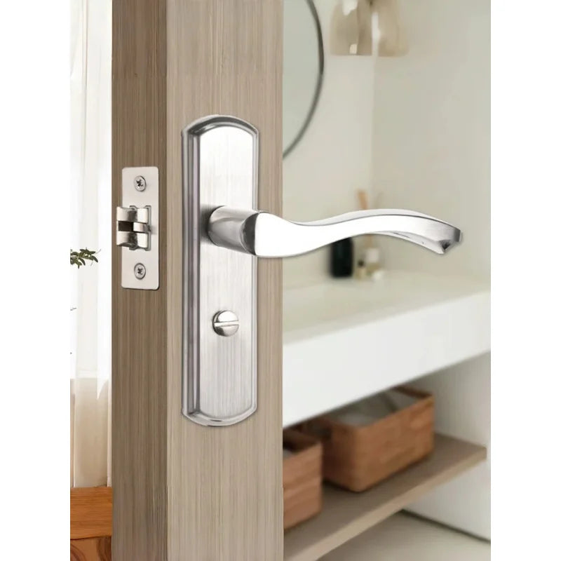 Poignée de Porte de Salle de Bain à Condamnation, Inox sur Plaque, vue 2