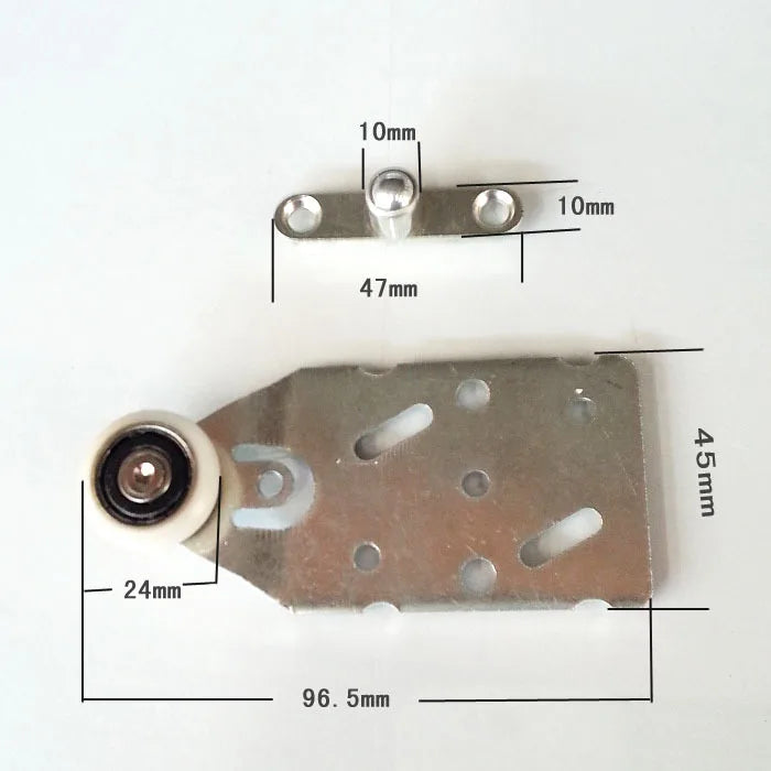 Galet de Porte Coulissante de Placard sur Platine, 96,5 x 45 mm, vue 2