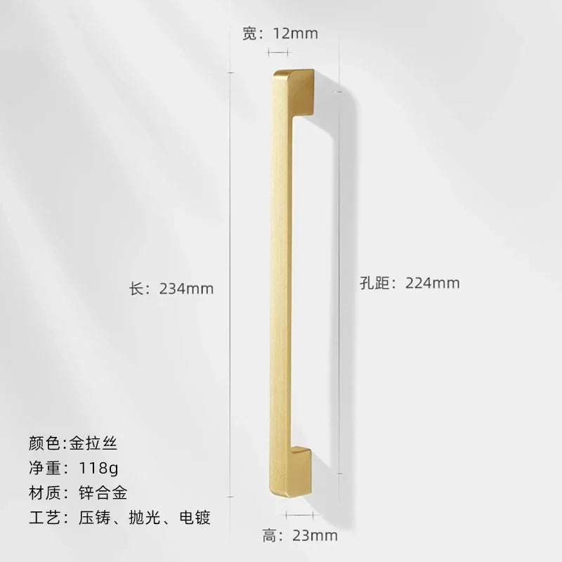 Poignée de Cuisine Dorée ou Nickel Brossé en Zinc, Entraxe 96 à 320 mm, vue 18