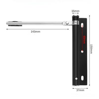 Ferme-Porte Silencieux à Bras Réglable en Inox, 150 x 37 mm, Noir ou Argent, vue 2