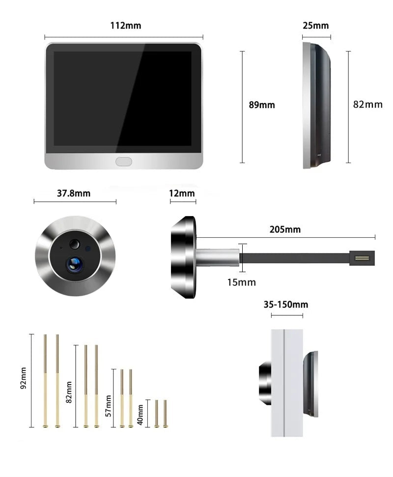 Judas numérique Wi-Fi – écran 4.3", caméra 3MP et Alexa