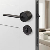 Poignée de Porte Intérieure avec Serrure à Clé, Béquille Plate sur Rosace, vue 7