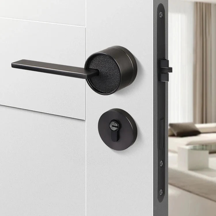 Poignée de Porte Intérieure avec Serrure à Clé, Béquille Plate sur Rosace, vue 7
