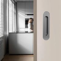 Poignée Cuvette Ovale ou Rectangulaire pour Porte Coulissante, Aluminium 160 mm