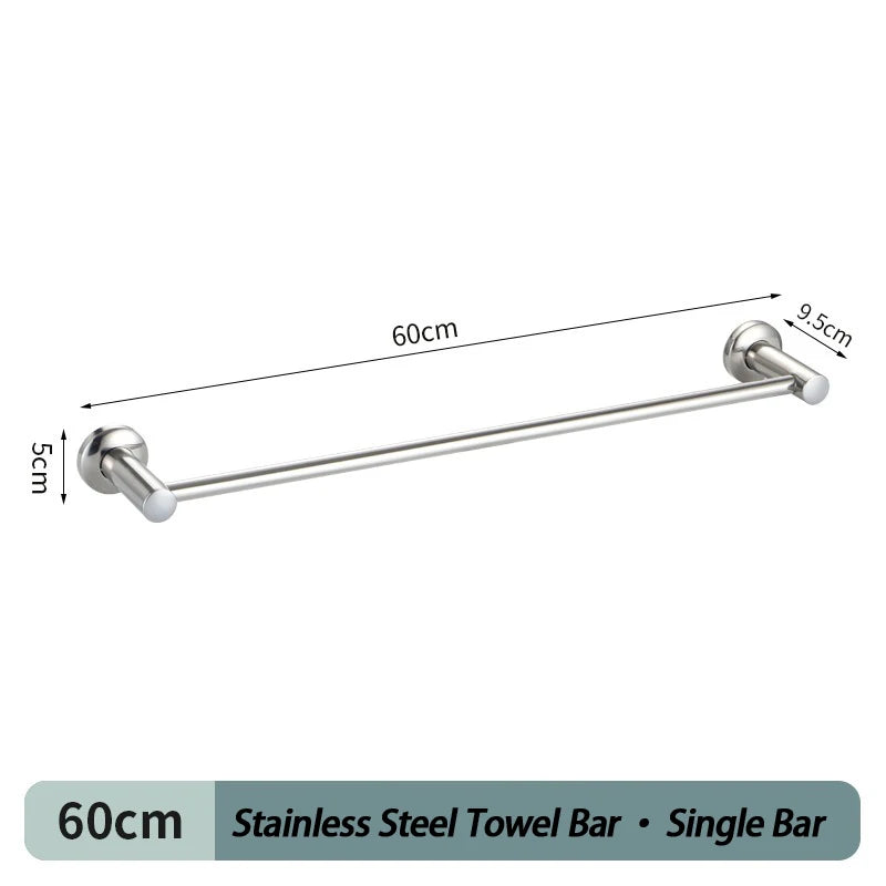 Porte-Serviettes Mural en Inox Chromé, Barre Simple ou Double, 50 ou 60 cm, vue 11