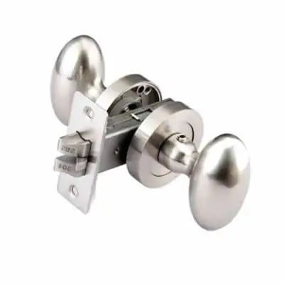 Bouton de Porte Œuf en Zamak sur Rosace Ronde, Seul ou avec Loquet, vue 7