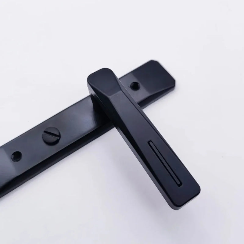 Poignée de Porte Noire à Condamnation pour Salle de Bain, Plaque 180 mm, vue 2