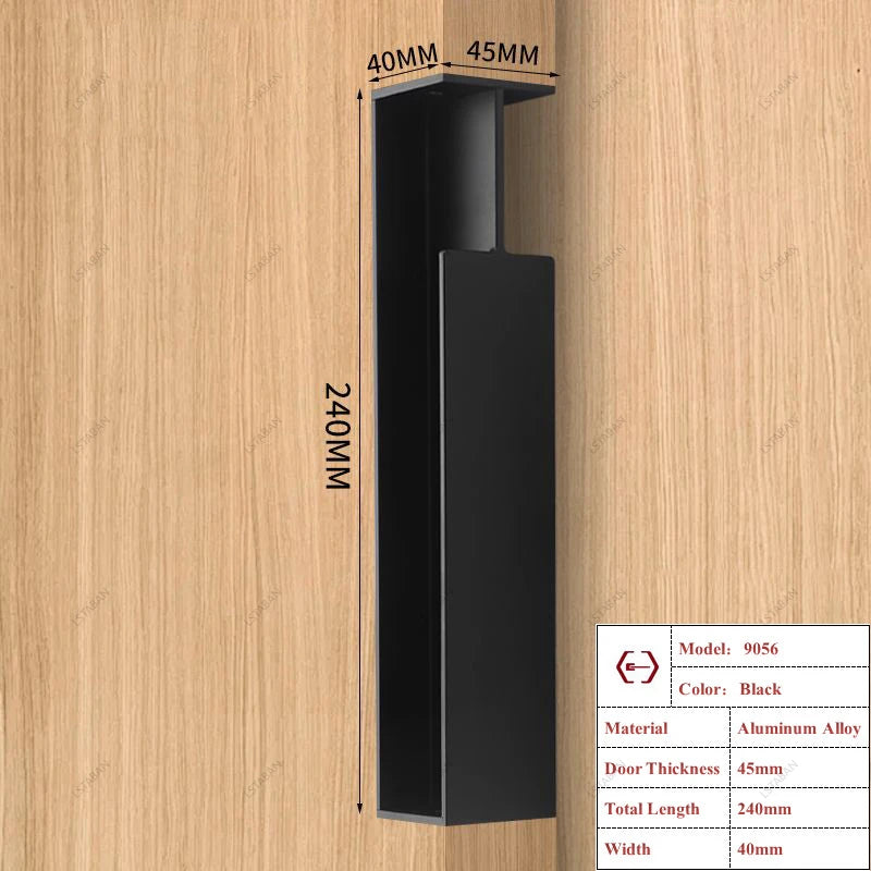 Poignée Cuvette Rectangulaire pour Porte Coulissante, Aluminium, 3 Longueurs, vue 11