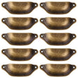 Poignée de Meuble Coquille Vintage Bronze, Lot de 10, 98 mm