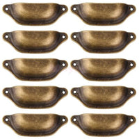 Poignée de Meuble Coquille Vintage Bronze, Lot de 10, 98 mm
