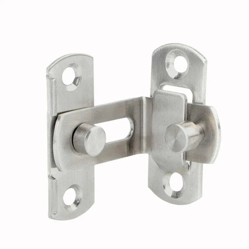 Verrou à Angle Droit en Inox Brossé pour Porte, Targette Coudée à 90°, vue 4