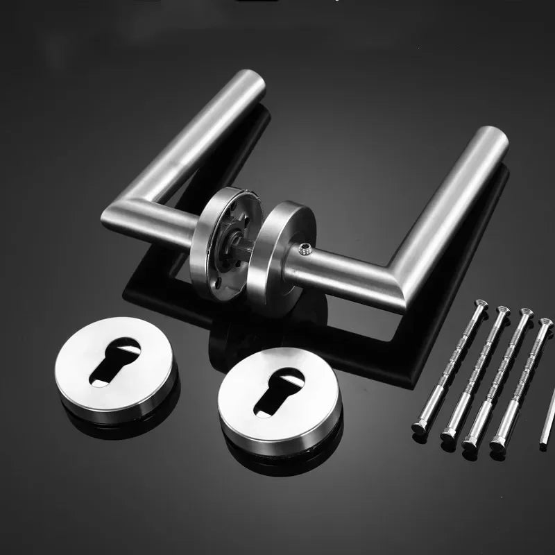 Poignée de Porte Intérieure Inox, 11 Formes de Béquille, Rosaces de Clé, vue 13