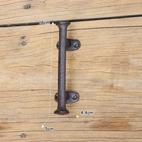 Poignée de Tirage en Fonte Aspect Rouille pour Porte de Grange, vue 6