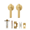 Poignée de porte dorée sans serrure – Design rainuré en laiton massif pour passage intérieur