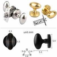 Bouton de Porte Œuf en Zamak sur Rosace Ronde, Seul ou avec Loquet, vue 5
