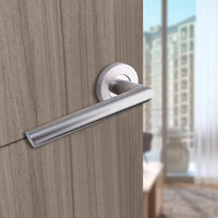 Poignée de Porte Intérieure Inox 304 sur Rosace, 3 Formes de Béquille, vue 5