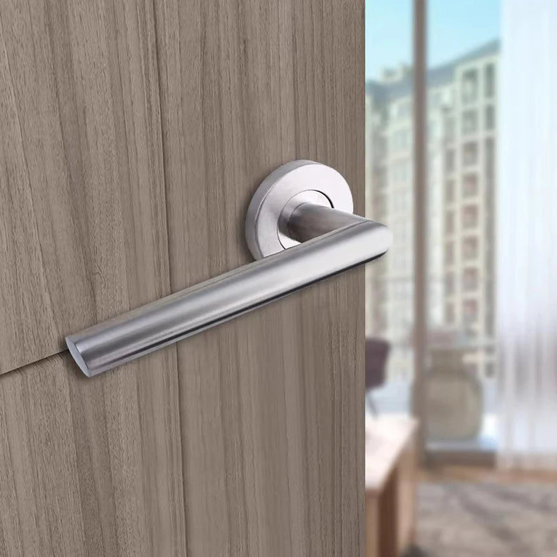 Poignée de Porte Intérieure Inox 304 sur Rosace, 3 Formes de Béquille, vue 5