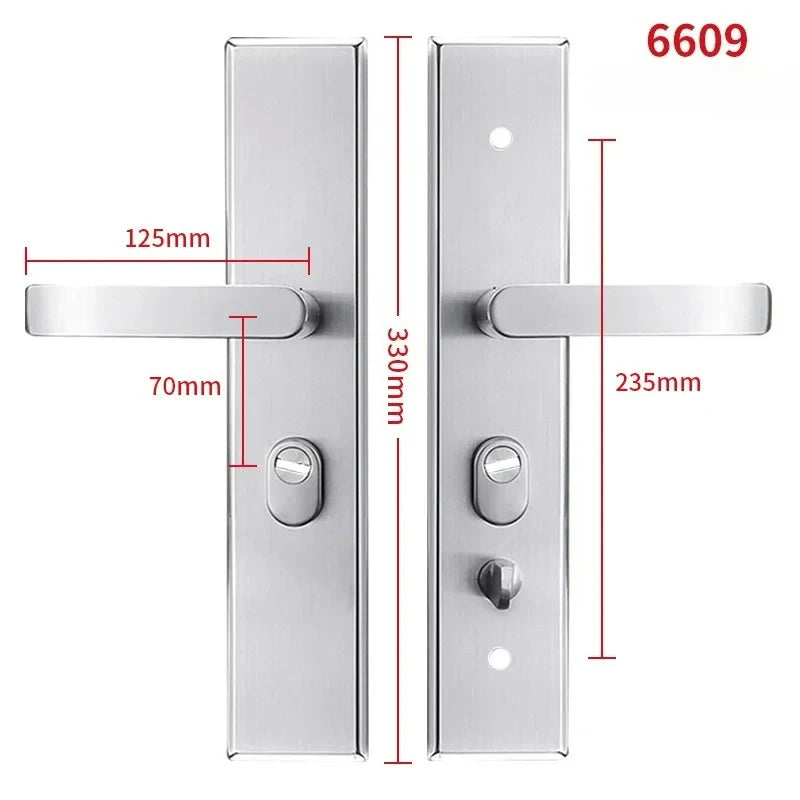 Poignée de Porte d'Entrée sur Plaque en Inox 304, Plaque de 270 à 330 mm, vue 9