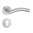 Poignée de Porte Intérieure Inox, Béquille Arquée et Rosaces de Clé