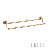 Porte-Serviettes Mural Télescopique Double Barre en Inox, 4 Finitions, vue 8