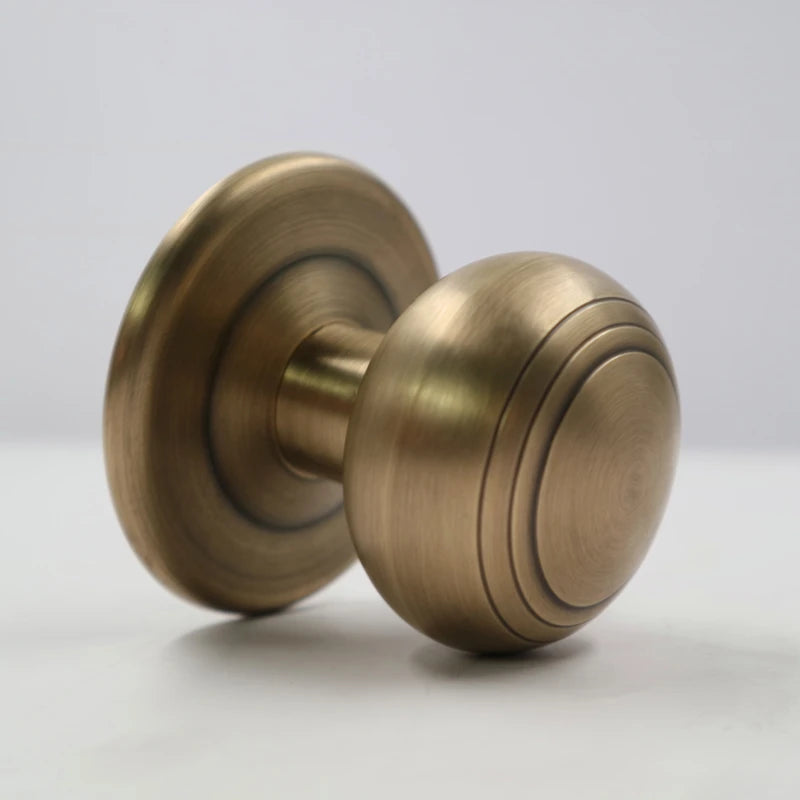 Bouton de Porte Boule en Laiton, Rosace 60 mm, Tête 45 mm