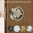 Poignée Cuvette Ronde Encastrée en Inox pour Porte Coulissante, 7 Couleurs