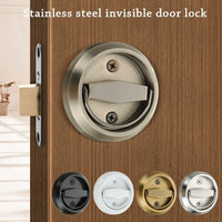 Poignée Cuvette Ronde Encastrée en Inox pour Porte Coulissante, 7 Couleurs