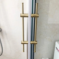 Poignée de Porte de Douche en Laiton Doré, Paire de Barres Réglables