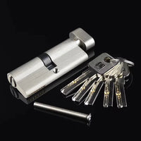 Cylindre de Porte Européen à Bouton, Zamak Brossé, 60 à 90 mm, vue 2