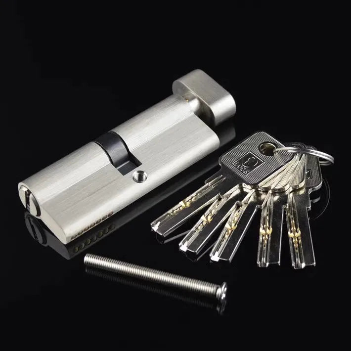 Cylindre de Porte Européen à Bouton, Zamak Brossé, 60 à 90 mm, vue 2