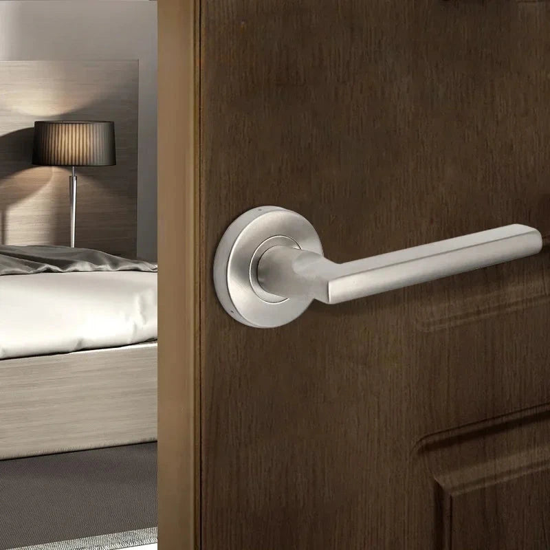 Poignée de Porte Intérieure Inox sur Rosace, Un Côté, sans Serrure, vue 7