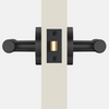 Poignée de porte noire rainurée avec verrou intégré – Design vertical en laiton massif