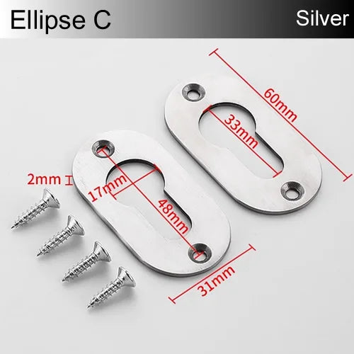 Rosace de Porte en Inox pour Cylindre, Ronde ou Ovale, 11 Modèles, vue 10