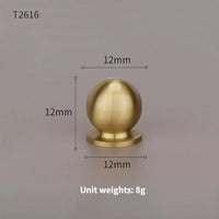 Bouton de Meuble Boule en Laiton Brossé, Diamètre 12 à 25 mm, vue 12