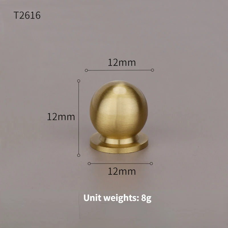 Bouton de Meuble Boule en Laiton Brossé, Diamètre 12 à 25 mm, vue 12