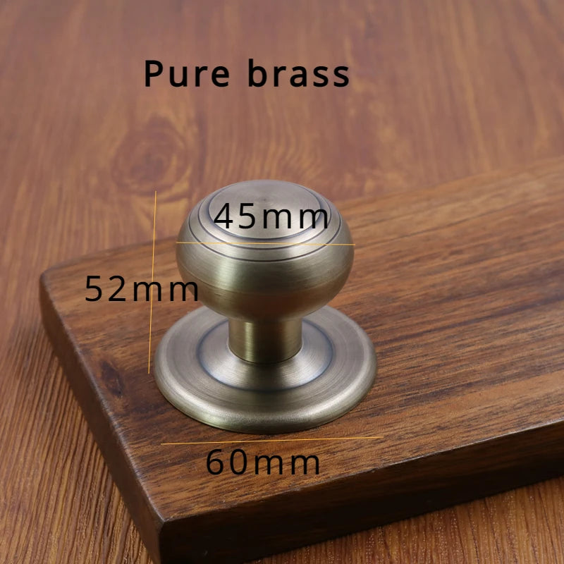 Bouton de Porte Boule en Laiton, Rosace 60 mm, Tête 45 mm, vue 3
