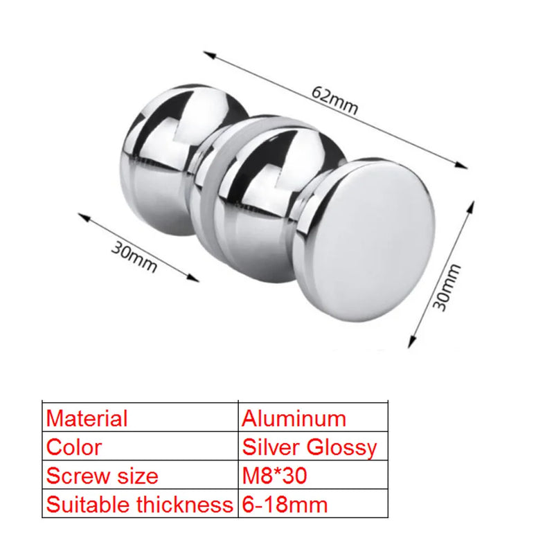 Poignée de Douche Bouton Double Face Aluminium, Verre 6 à 18 mm, vue 10